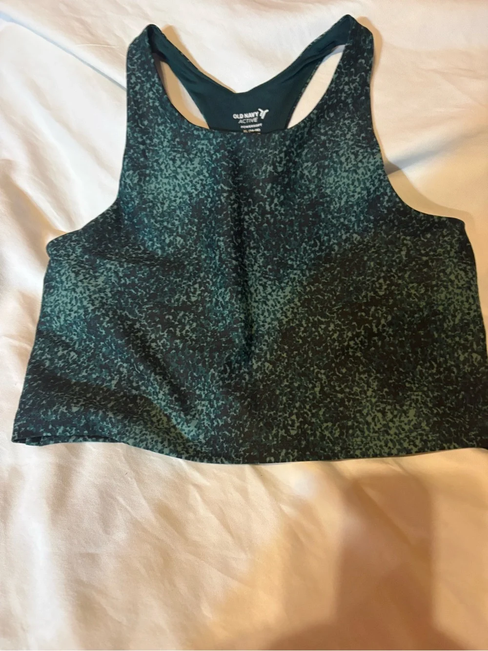 Old Navy Green Speckled Racerback Crop Top